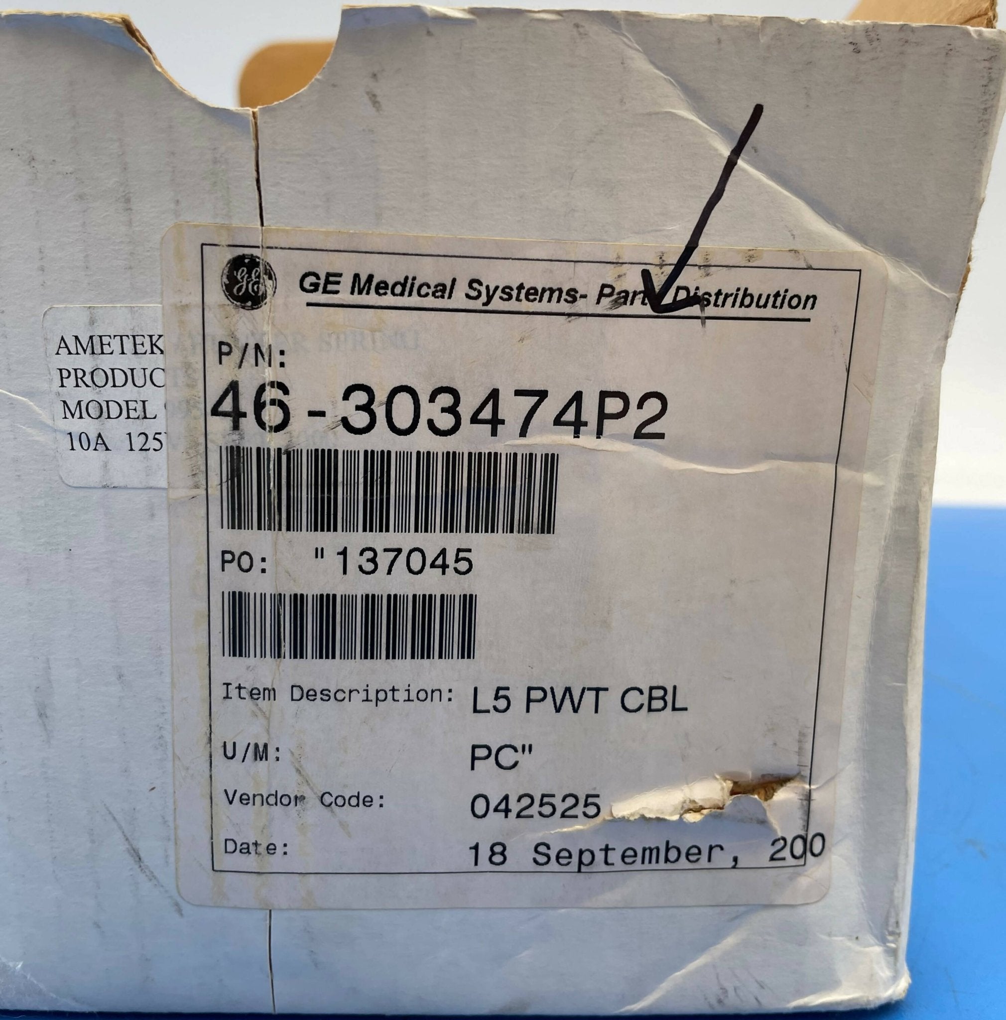 CORD REEL L5 PWT CBL (46-303474P1 GE