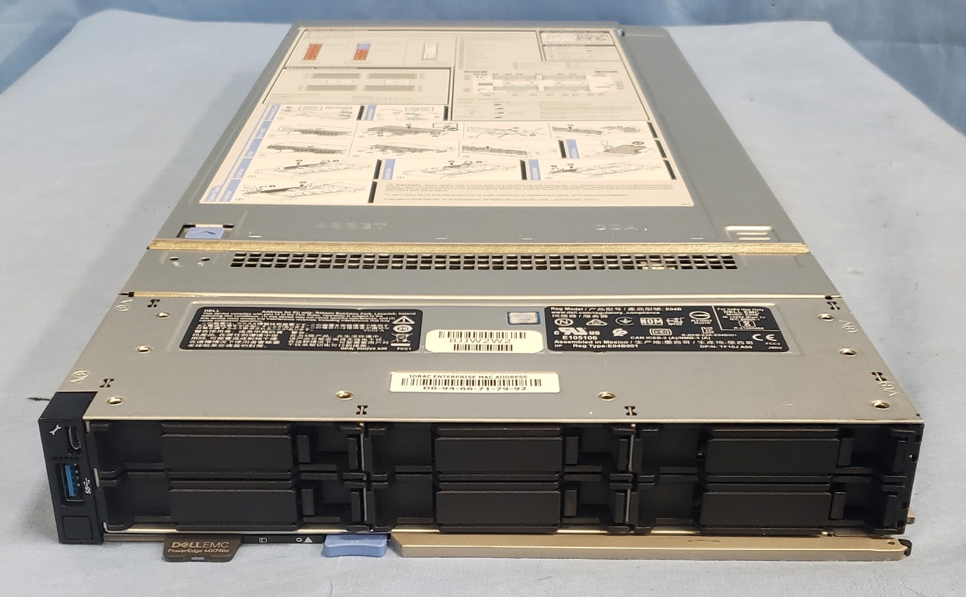 Dell PowerEdge MX740c Blade Server 2x 20C Gold 6248 2.5GHz 256GB RAM H730p 25GbE