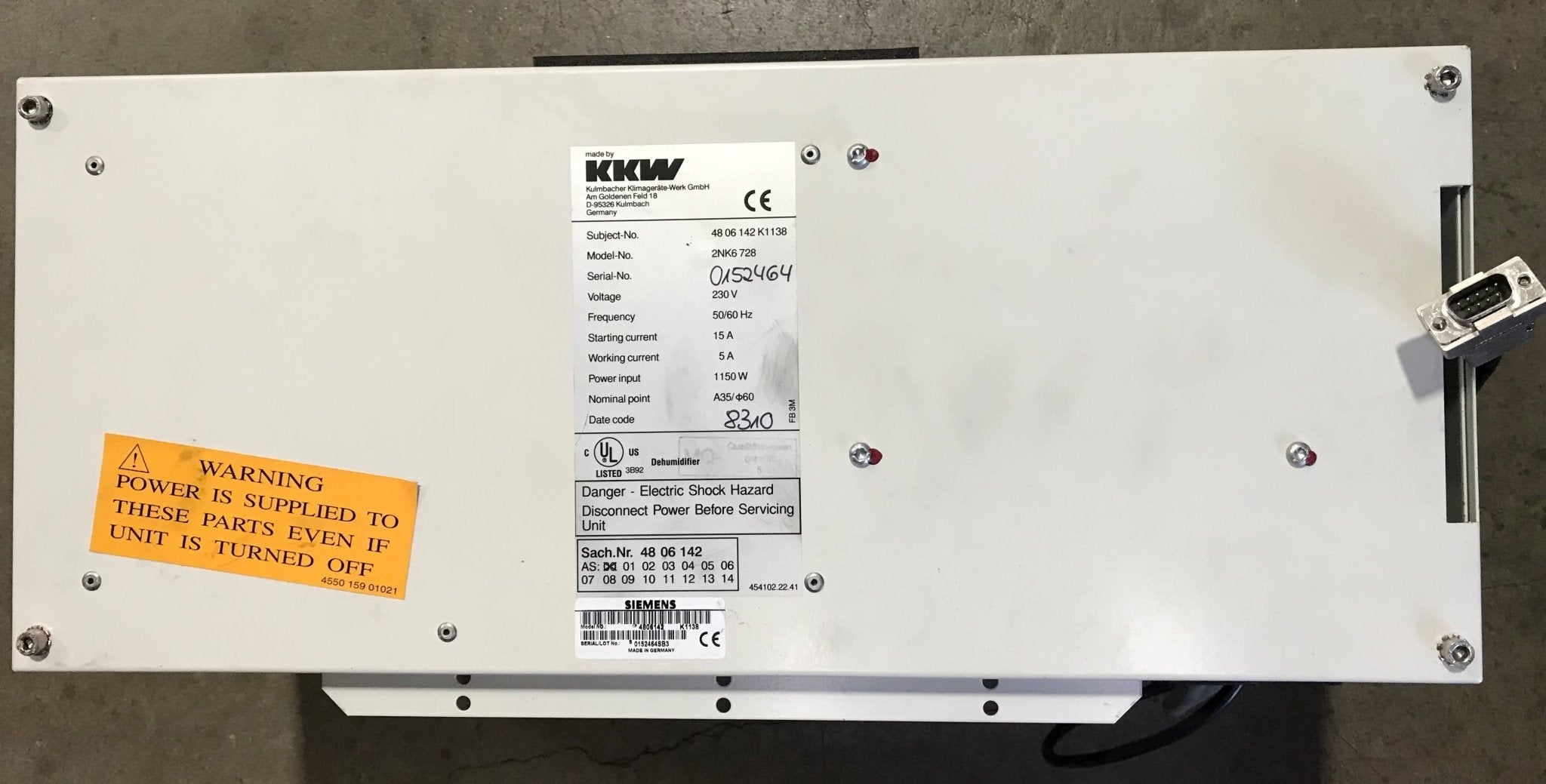 Dehumidifier (4806142 Siemens CT