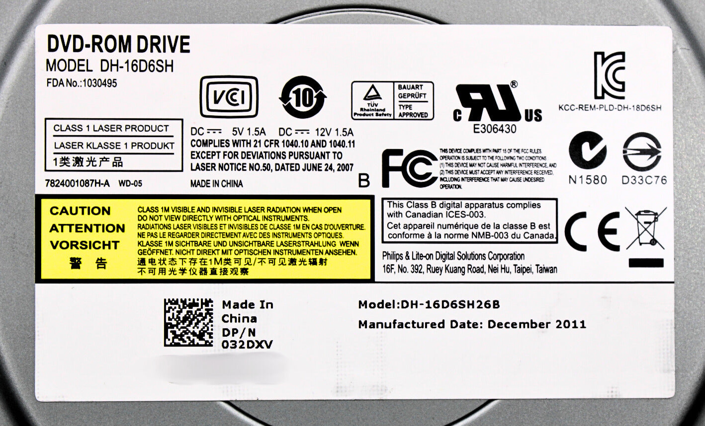 Dell 32DXV DVD-ROM SATA 5.25" HH DELL