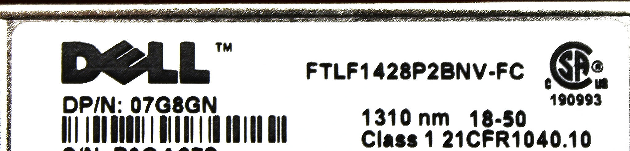 Dell 7G8GN 8GB SFP+ FINISAR 1310NM 10K LR