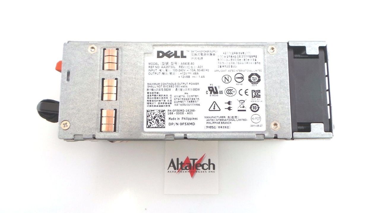 Dell F5XMD PowerEdge T410 580W Power Supply Unit