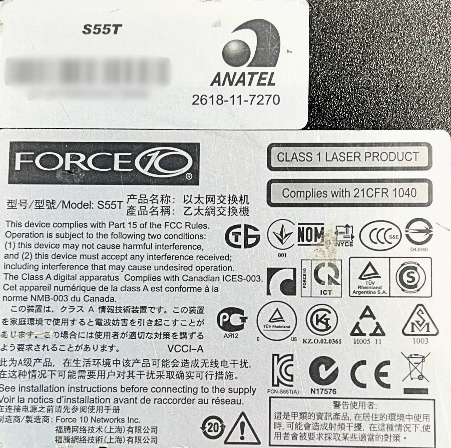 Dell FORCE10 S55 FORCE10 S55 44 Port RJ45 10GBE Switch