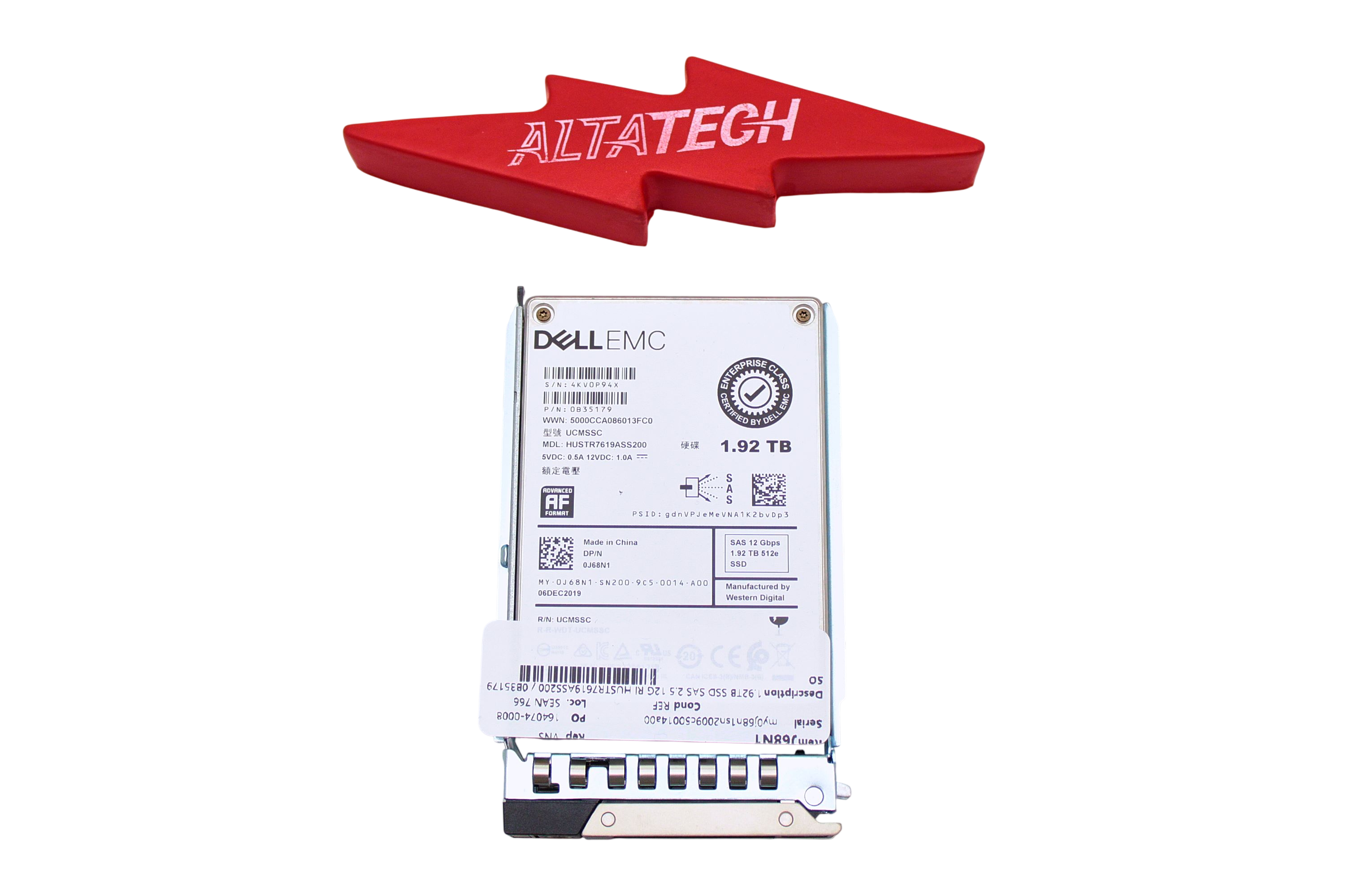 Dell J68N1 1.92TB SSD SAS 2.5 12G RI HUSTR7619ASS200 / 0B35179