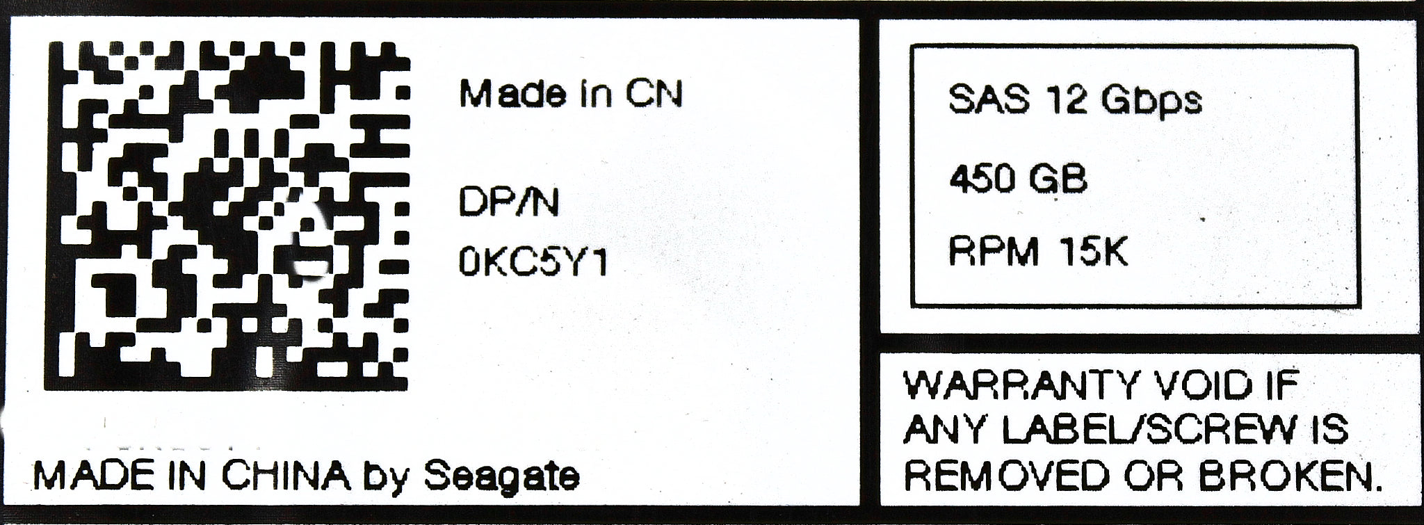 Dell KC5Y1-CML 450GB 15K SAS 2.5 12G ST450MP0005 / 1MH200-157 EP+