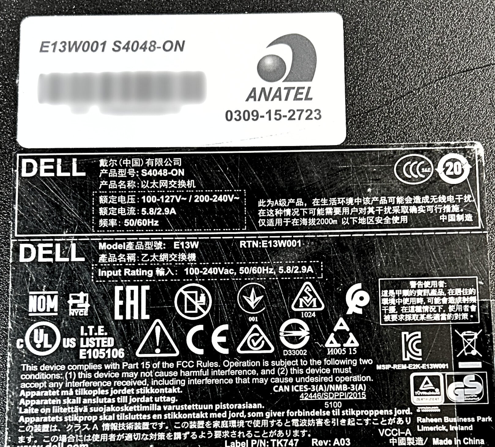 Dell S4048-ON POWERCONNECT S4048-ON 48X10G 4X10G