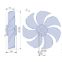 FN030-4EA.WA.V7 ZIEHL-ABEGG Axial Fan 1~230V 0.09kW 0.39A 1290rpm
