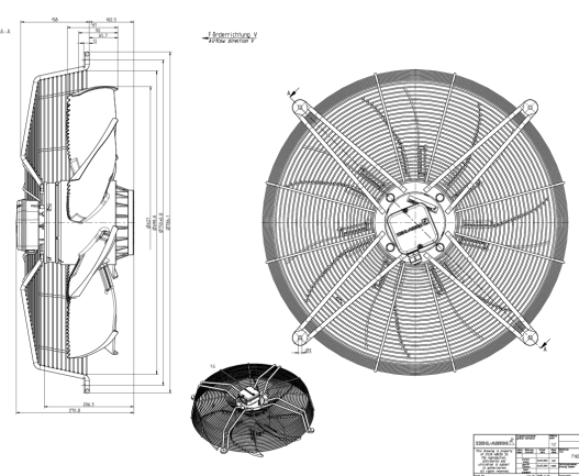 FN063-4DK.6N.V7P6 (Art No:163702)ZIEHL-ABEGG Axial Fan 400V 2.8/1.75kW 5.0/3.0A 1320/1040rpm