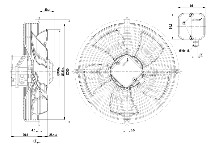 S4E300-AS72-54 Ebm-Papst Axial Fan 1-230V 72/90W 0.32/0.4A 1320/1500rpm