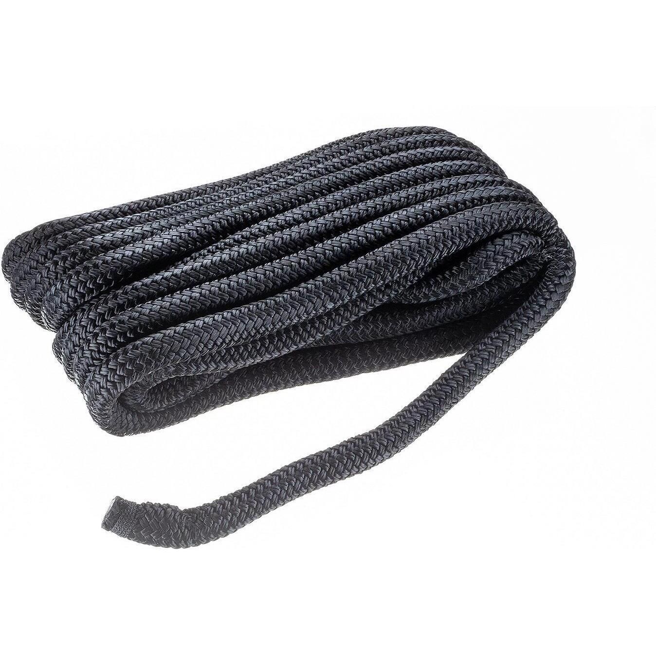 Seachoice Double-Braid Nylon Dock Line w/ Eye Splice, Pre-Shrunk, Heat Stabilized, 3/4 In. X 35 Ft., Black