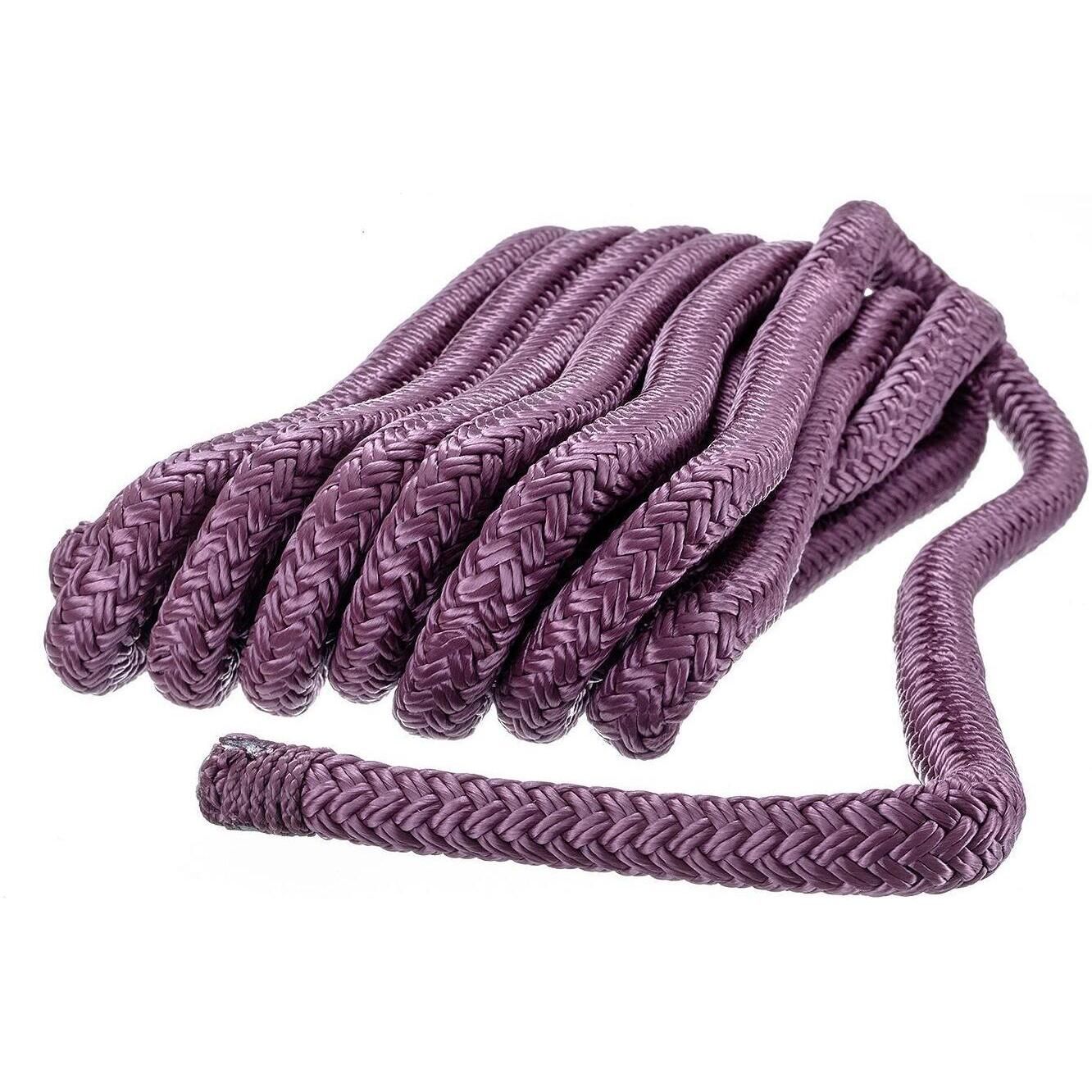 Seachoice Double-Braid Nylon Dock Line w/ Eye Splice, Pre-Shrunk, Heat Stabilized, 3/8 In. X 20 Ft., Burgundy