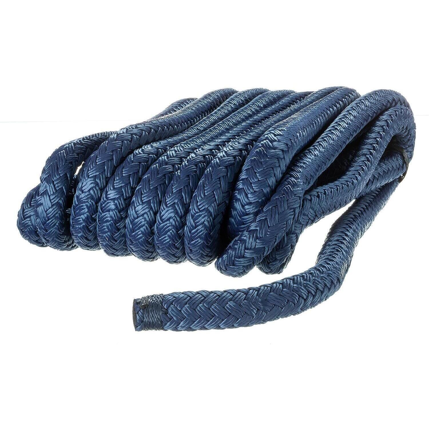 Seachoice 39821 Double-Braid Nylon Dock Line w/ Eye Splice, Pre-Shrunk, Heat Stabilized, 5/8 In. X 25 Ft., Navy Blue
