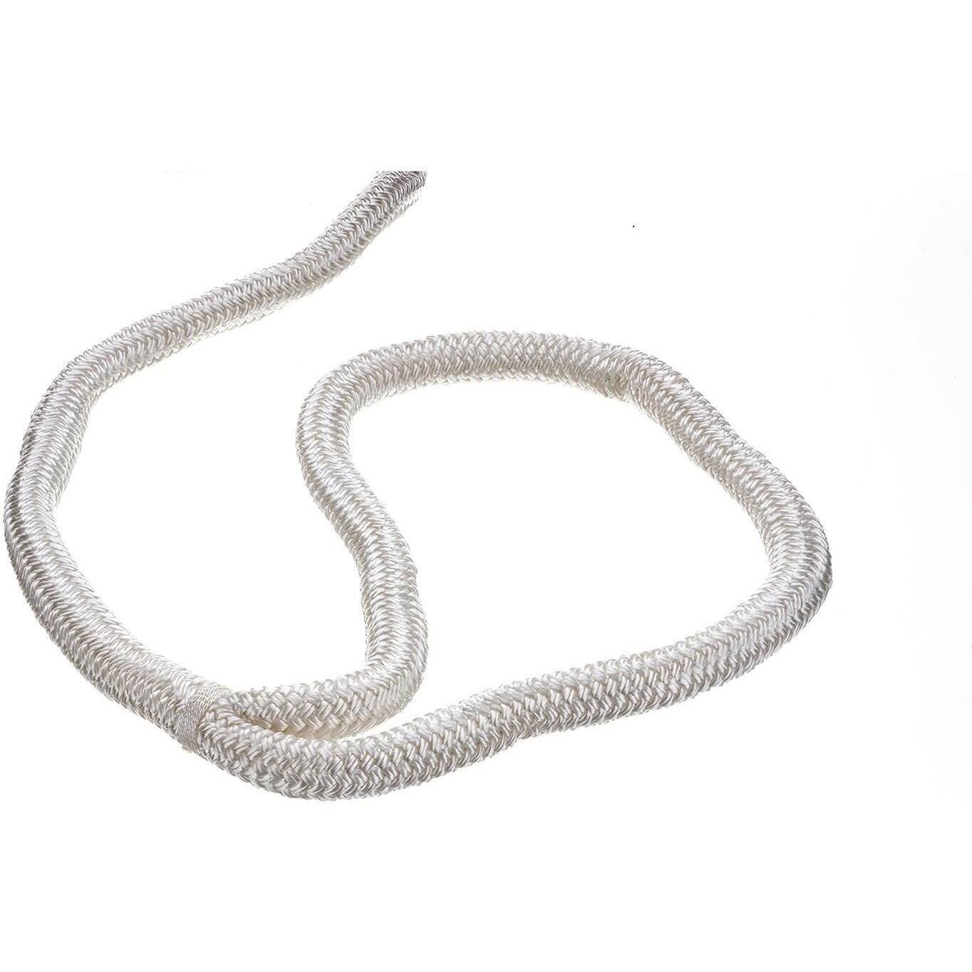 Seachoice Double-Braid Nylon Dock Line w/ Eye Splice, Pre-Shrunk, Heat Stabilized, 3/4 In. X 50 Ft., White