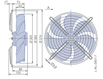 FN030-4EI.WC.V7 ZIEHL-ABEGG Axial Fan 0.09kW 230/V 0.42A 1330rpm