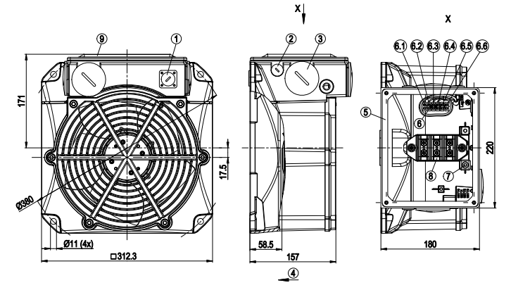 W2D250-EA26-21 EBMpapst Axial Fan 400/480V 140/220W