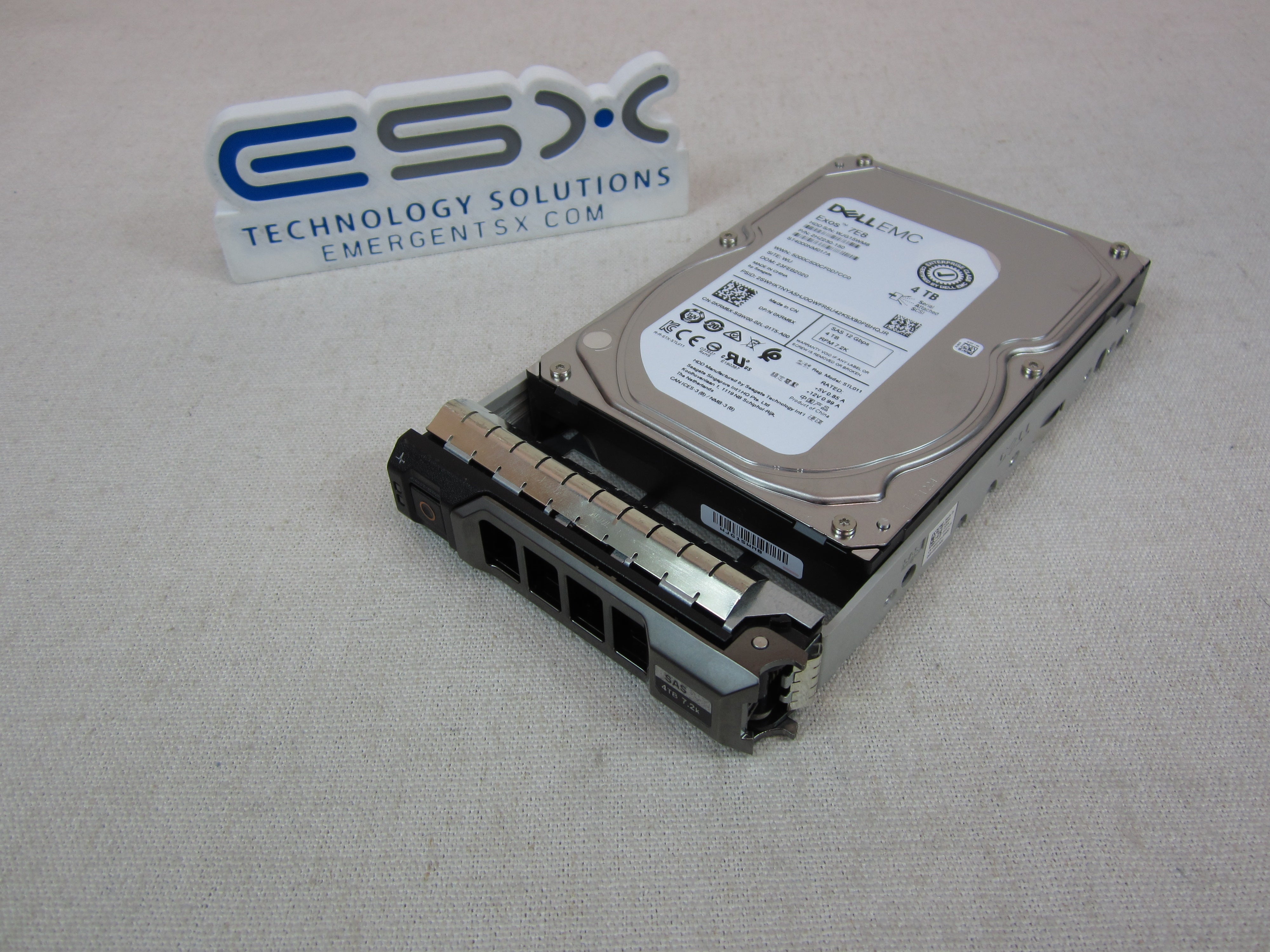 Dell KRM6X 4TB 7.2k 12Gb/s 3.5" SAS Hard Drive ST4000NM017A w/ 13G Tray