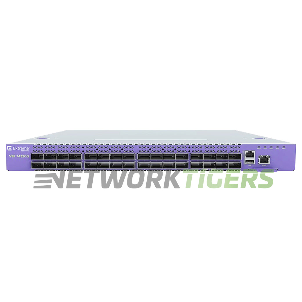 Extreme VSP7400-32C-AC-F VSP 7432CQ-F 32x 100G QSFP28 F-B Airflow Switch