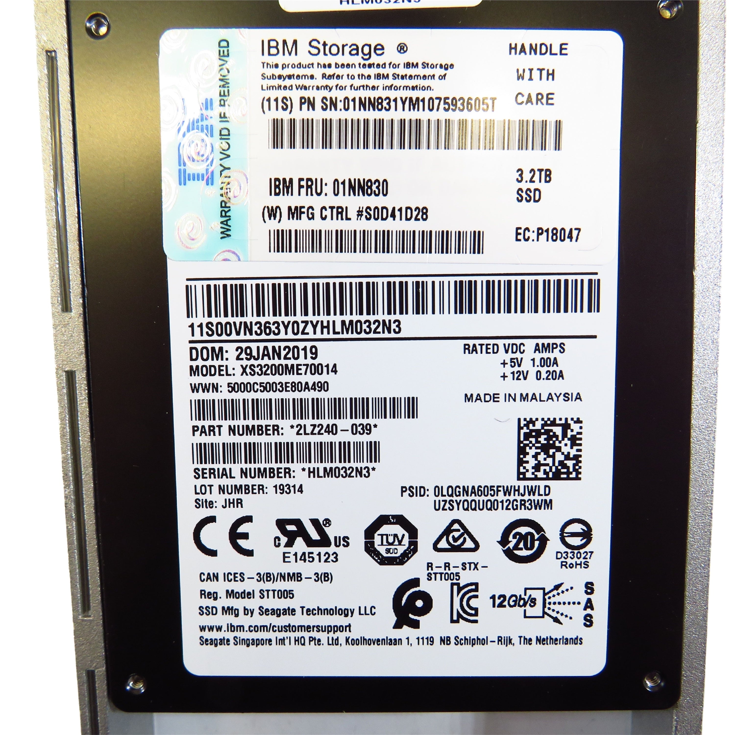 IBM 01NN830 3.2TB 2.5" SAS 12Gbps SSD Solid State Drive (Refurbished)