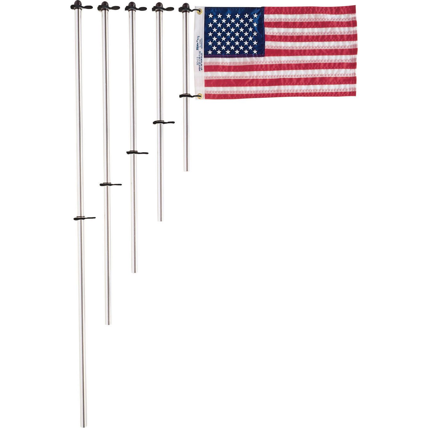 Taylor Made Products 915 Taylor 3/4" Diameter Aluminum Flag Pole w/ Charlevoix, Flag Clips