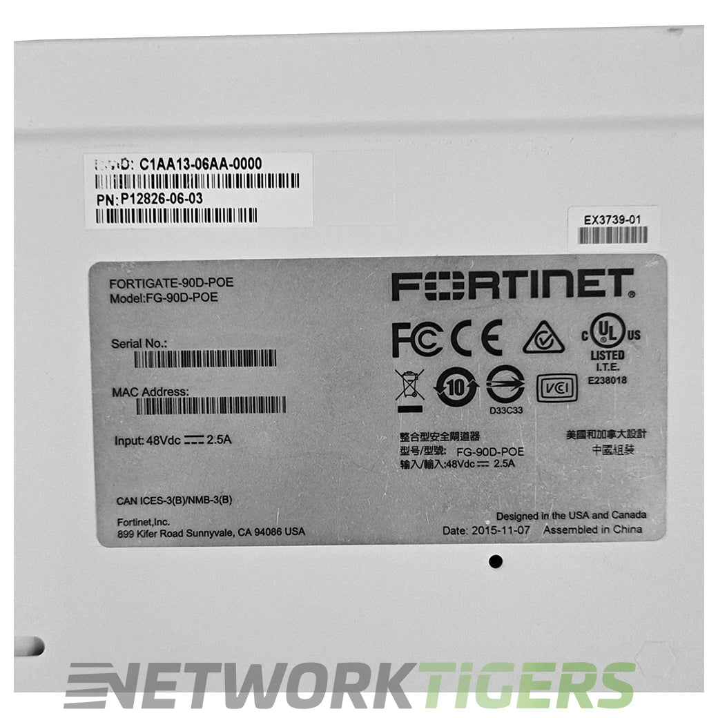 NEW Fortinet FG-90D-POE FortiGate 90D 3.5 Gbps 16x 1GB PoE RJ45 Firewall
