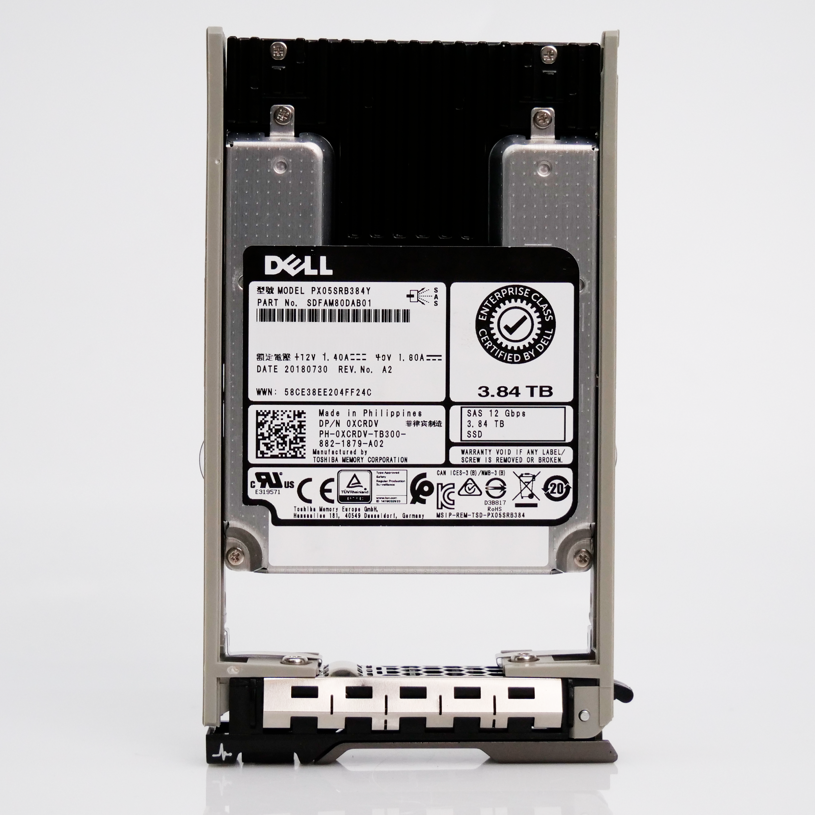 Dell G13 0XCRDV 3.84TB 1 DWPD SAS-3 12Gb/s Read Intensive MLC 2.5in Recertified Solid State Drive