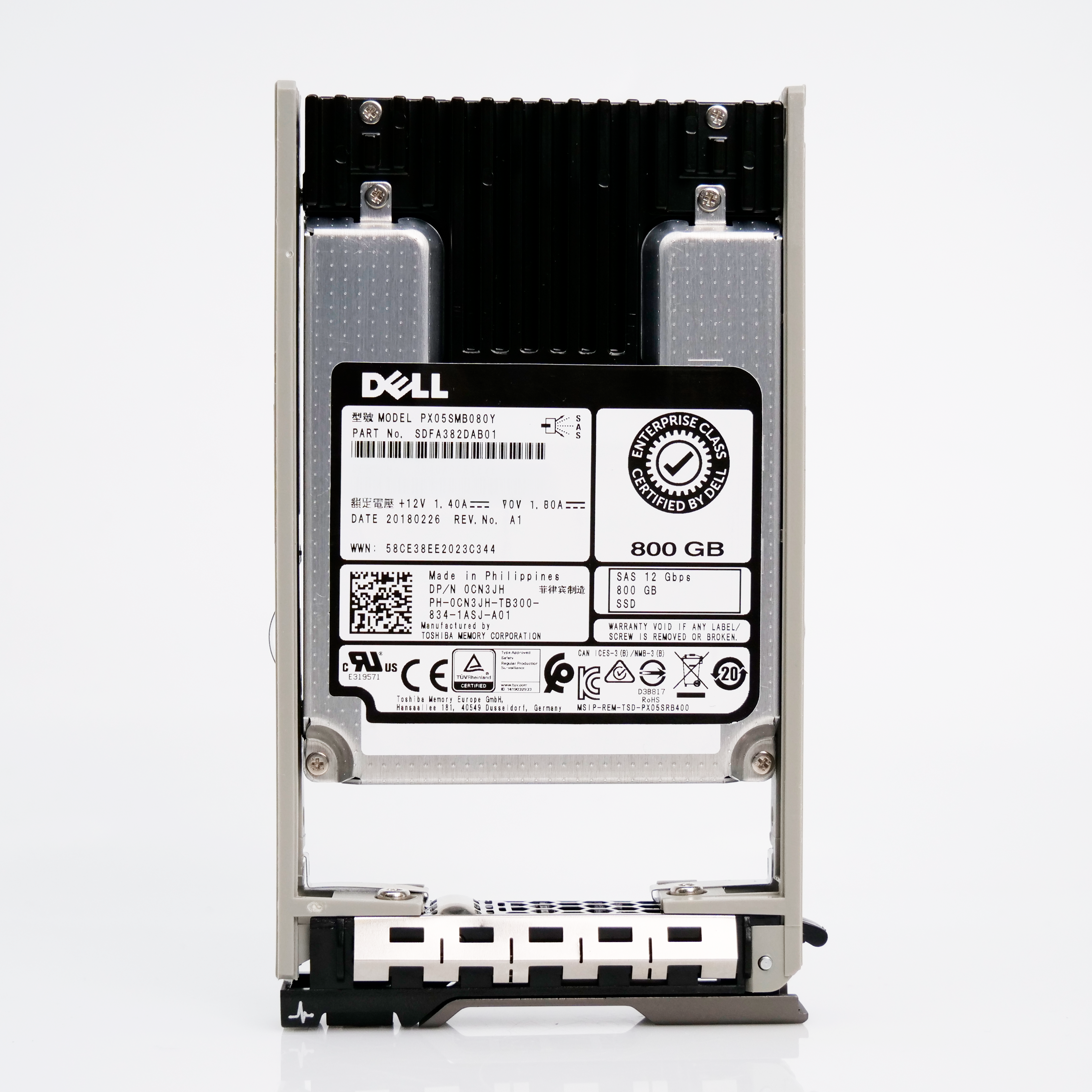 Toshiba G13 0CN3JH 800GB 10 DWPD SAS-3 12Gb/s MLC 2.5in Refurbished SSD