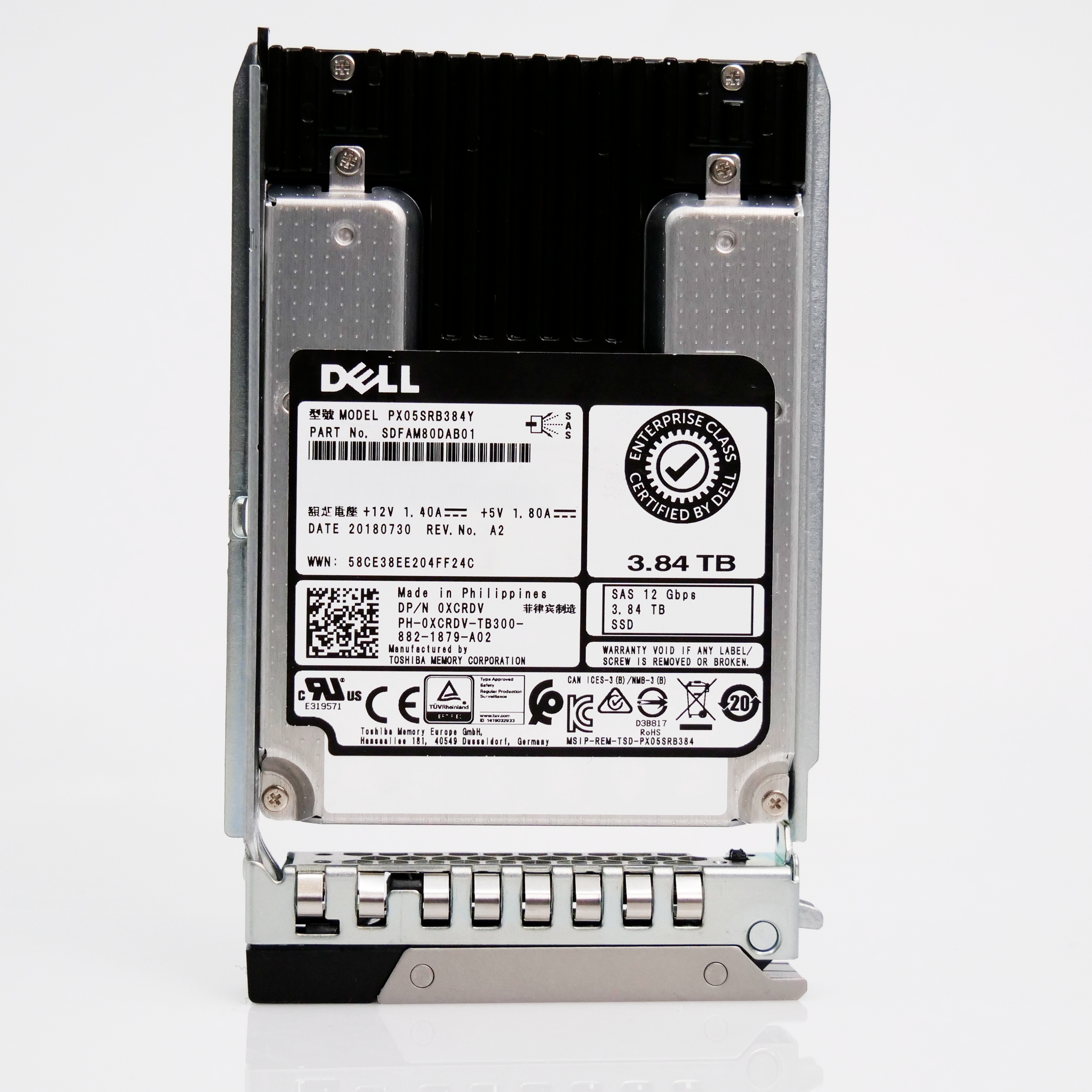 Dell G14 0XCRDV 3.84TB 1 DWPD SAS-3 12Gb/s Read Intensive MLC 2.5in Refurbished SSD