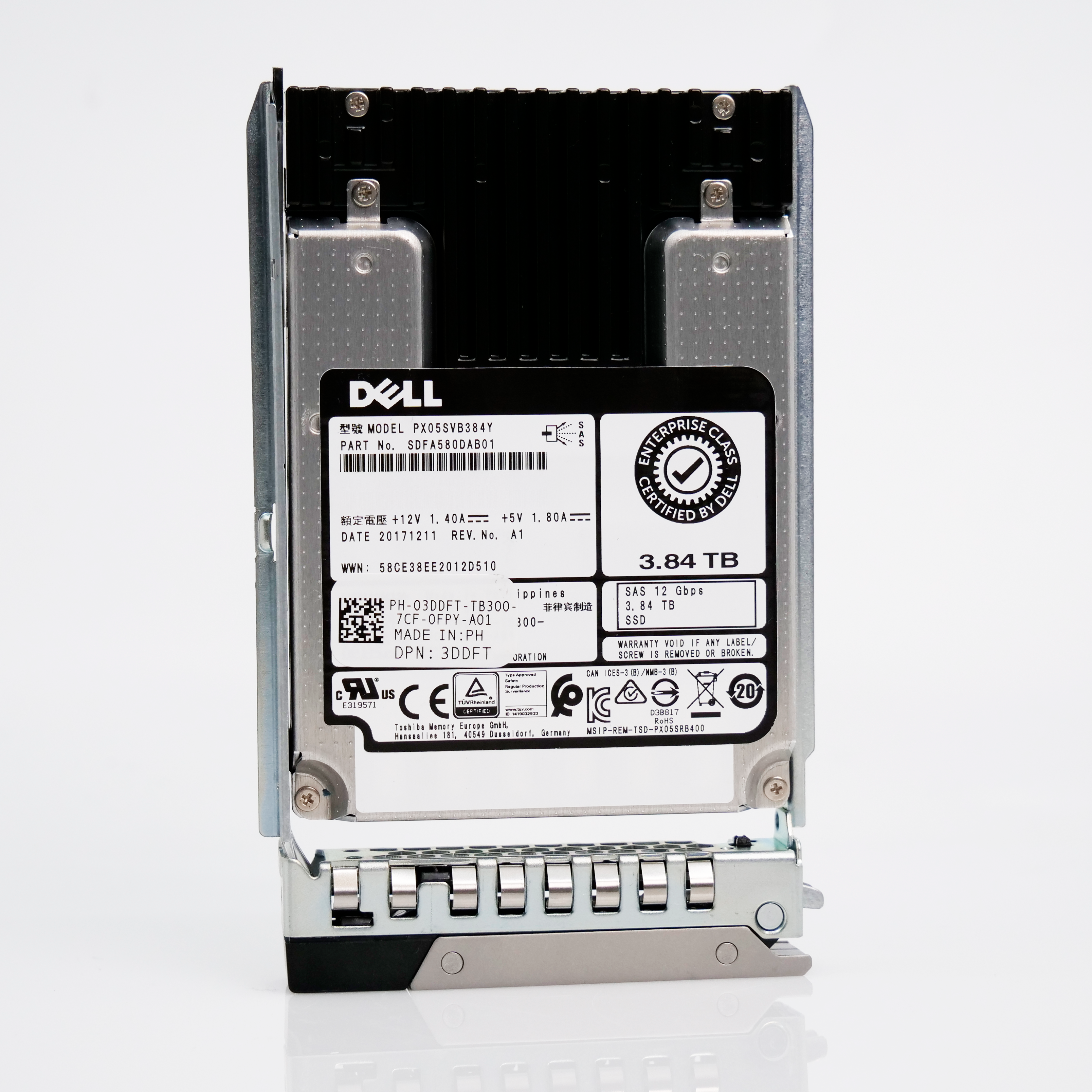 Dell G14 03DDFT 3.84TB 3 DWPD SAS-3 12Gb/s MLC 2.5in Recertified Solid State Drive