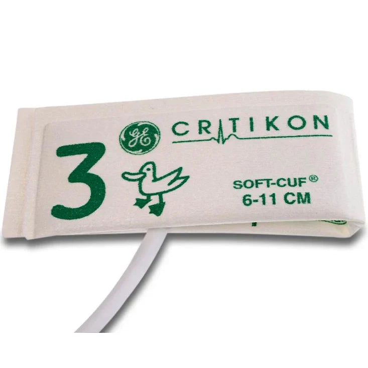 GE CRITIKON SOFT-CUF Neonatal Blood Pressure Cuff with 1-Tube Luer Connector (20/Box)