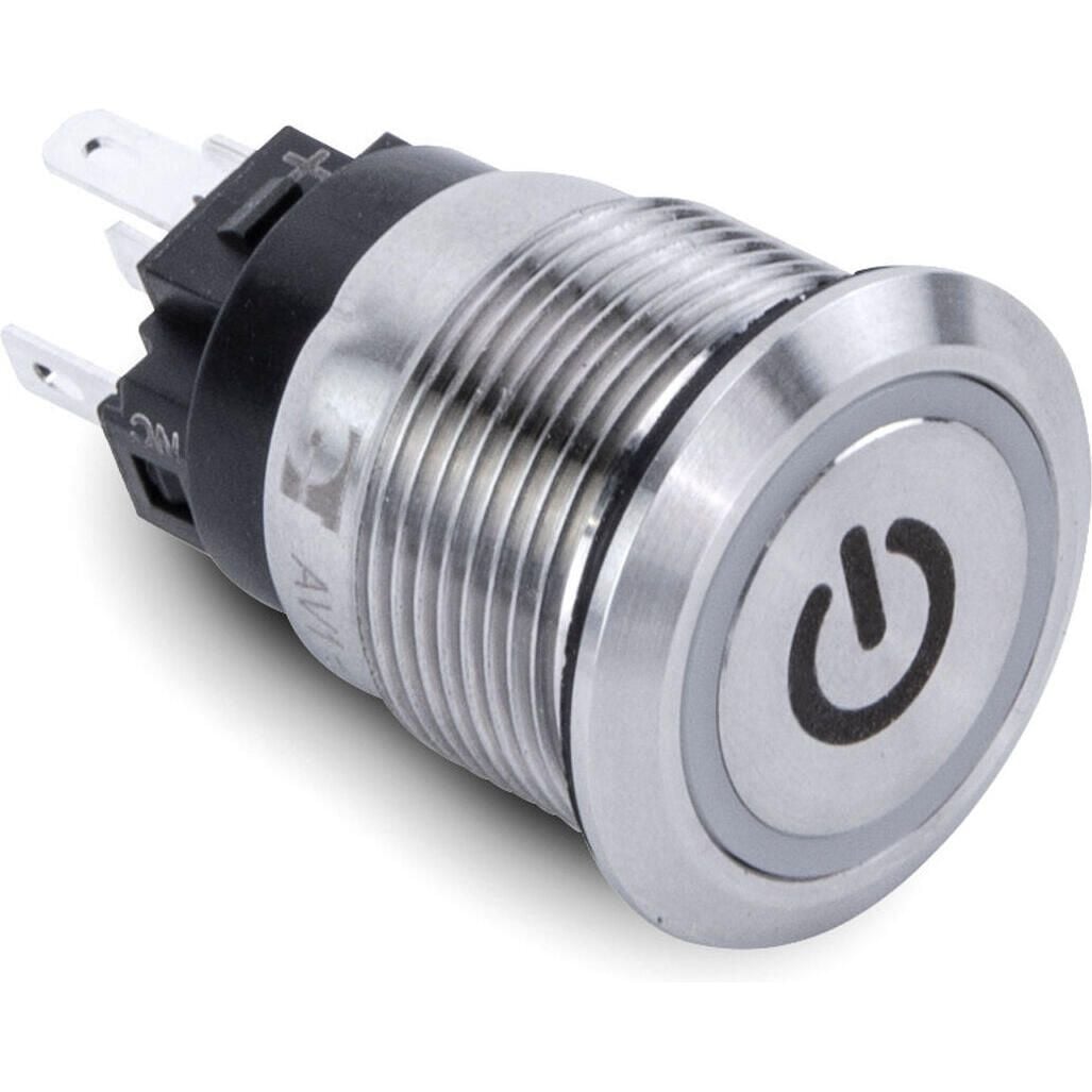 Sierra AV10060W Push-Button Switch, Off/On, White Halo LED w/On-Off Symbol