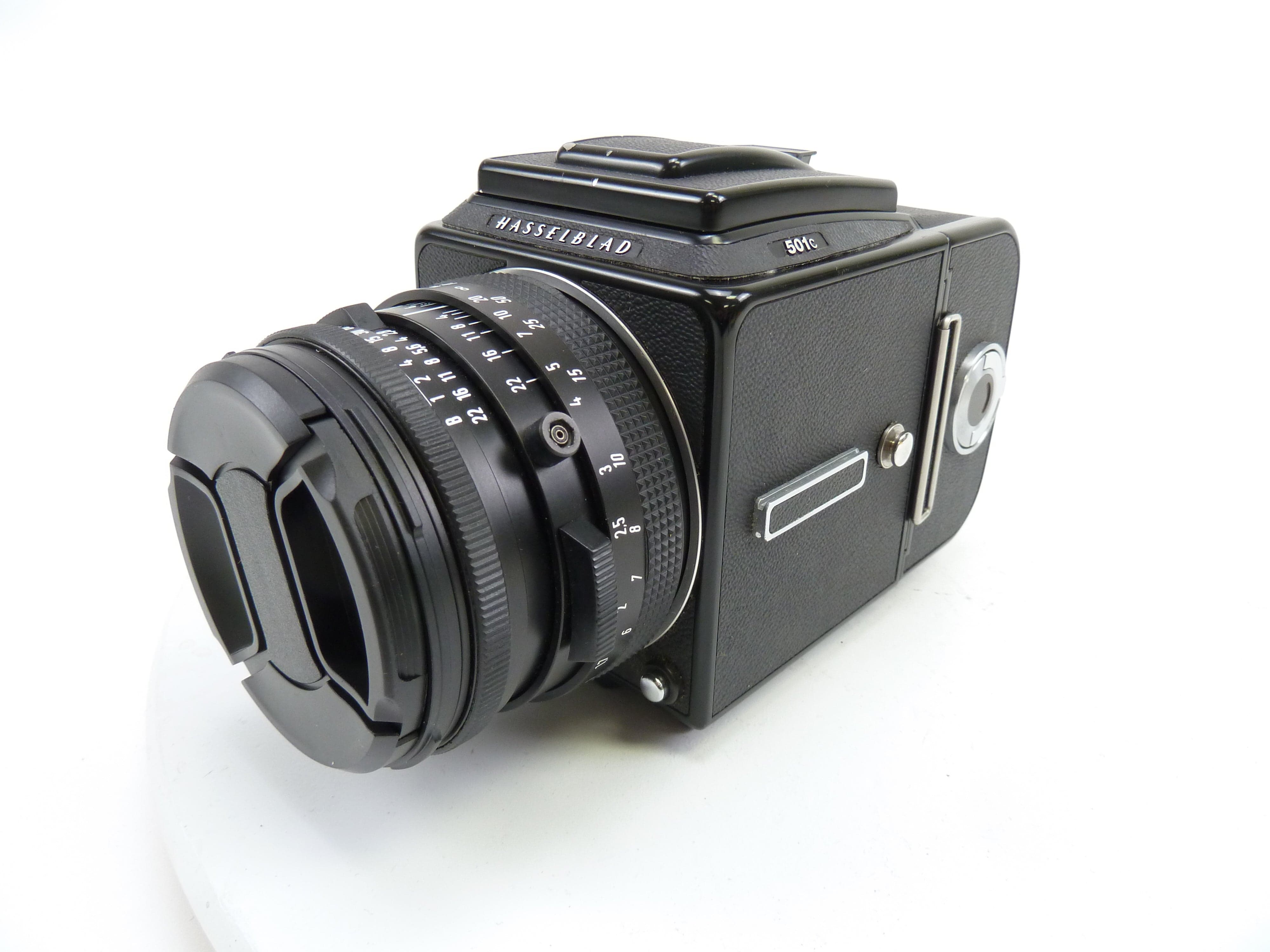 Hasselblad 501C Black Camera Outfit with 80MM f2.8 C T*, 120 Back, and Waist Level Finder