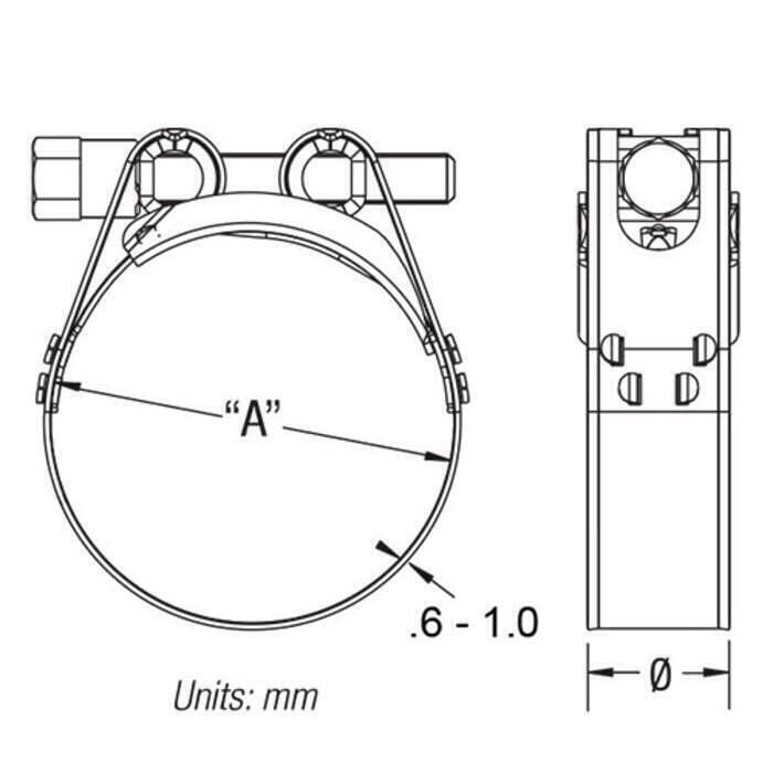 Scandvik 67006 Heavy Duty 316 Stainless Steel GBS Clamp