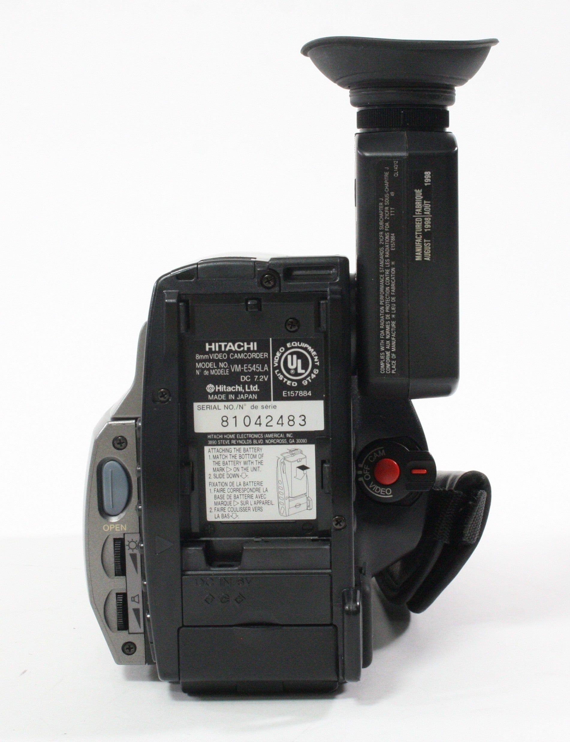 Hitachi VM-E545ELA 8mm Video Camcorder