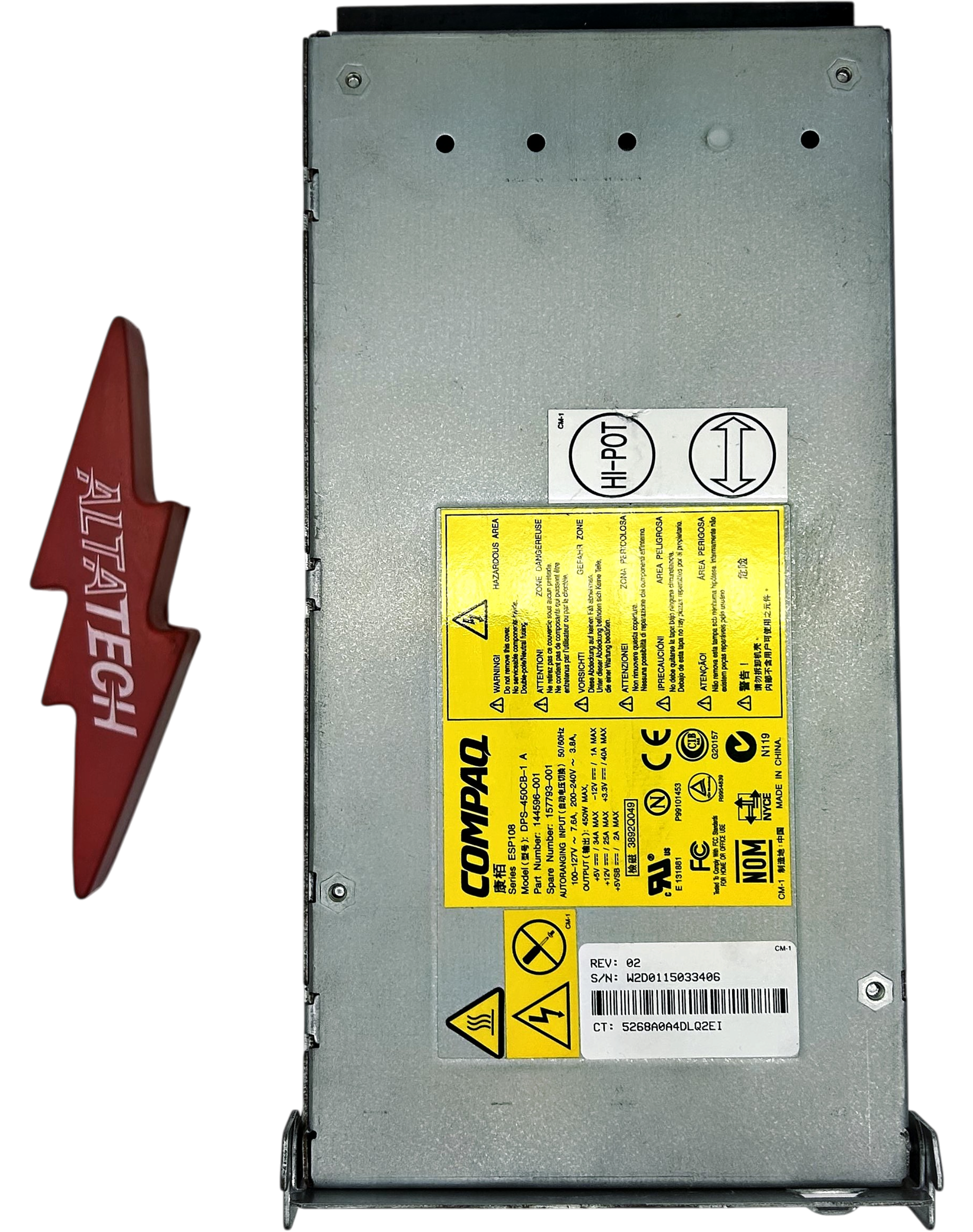 HP 157793-001 450 WATT POWER SUPPLY