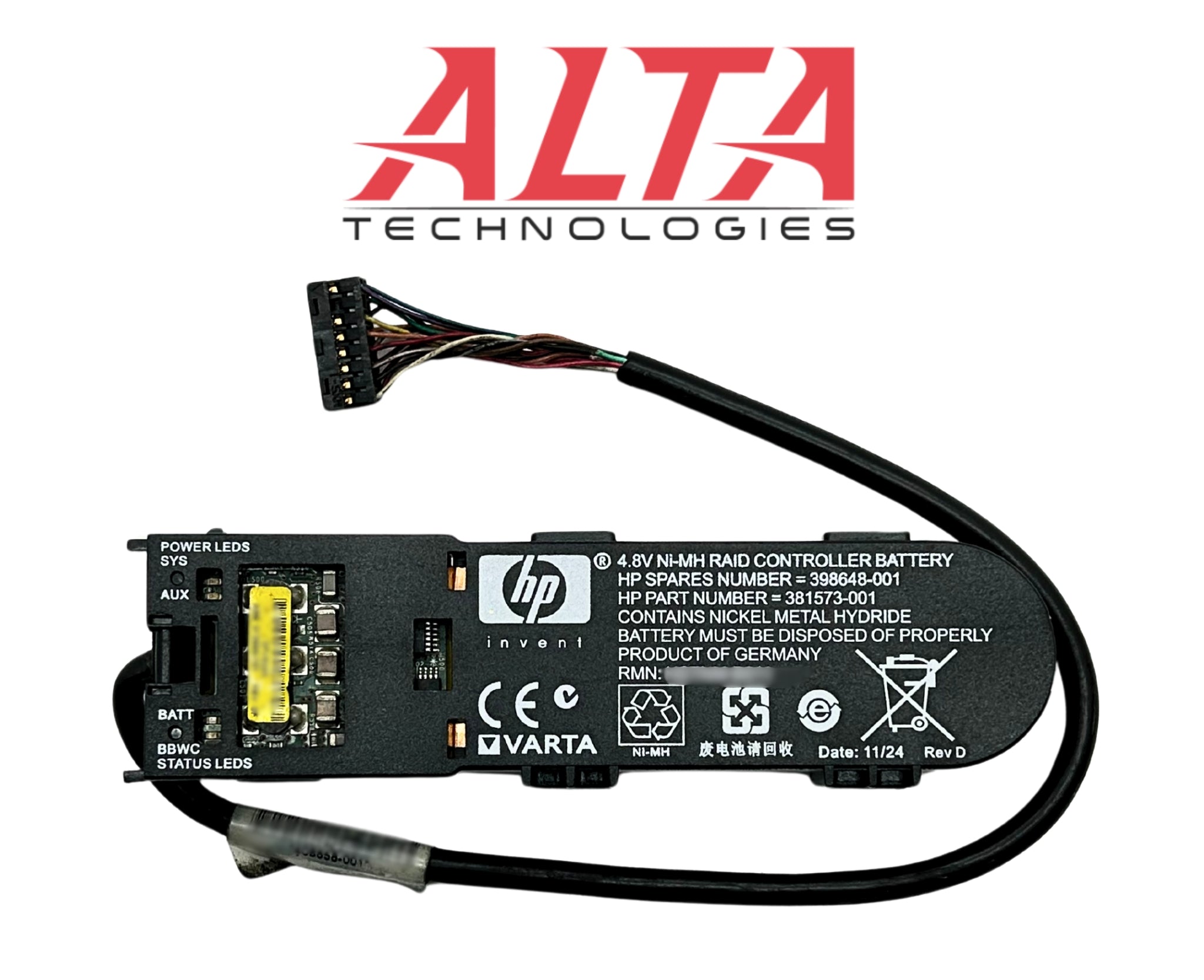 HP 398648-001 4.8V NI-MH RAID CONTROLLER BATTERY