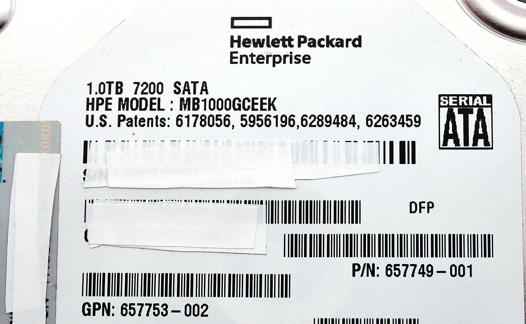 HP 657749-001 1TB 6G 7.2K SATA LFF NHP Hard Drive