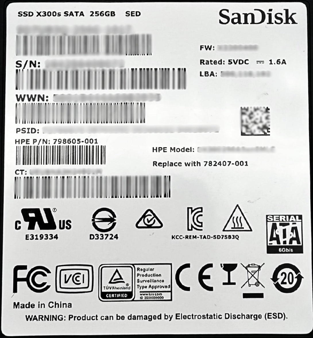 HP 782407-001 3PAR 20800 256GB SSD BOOT DISK