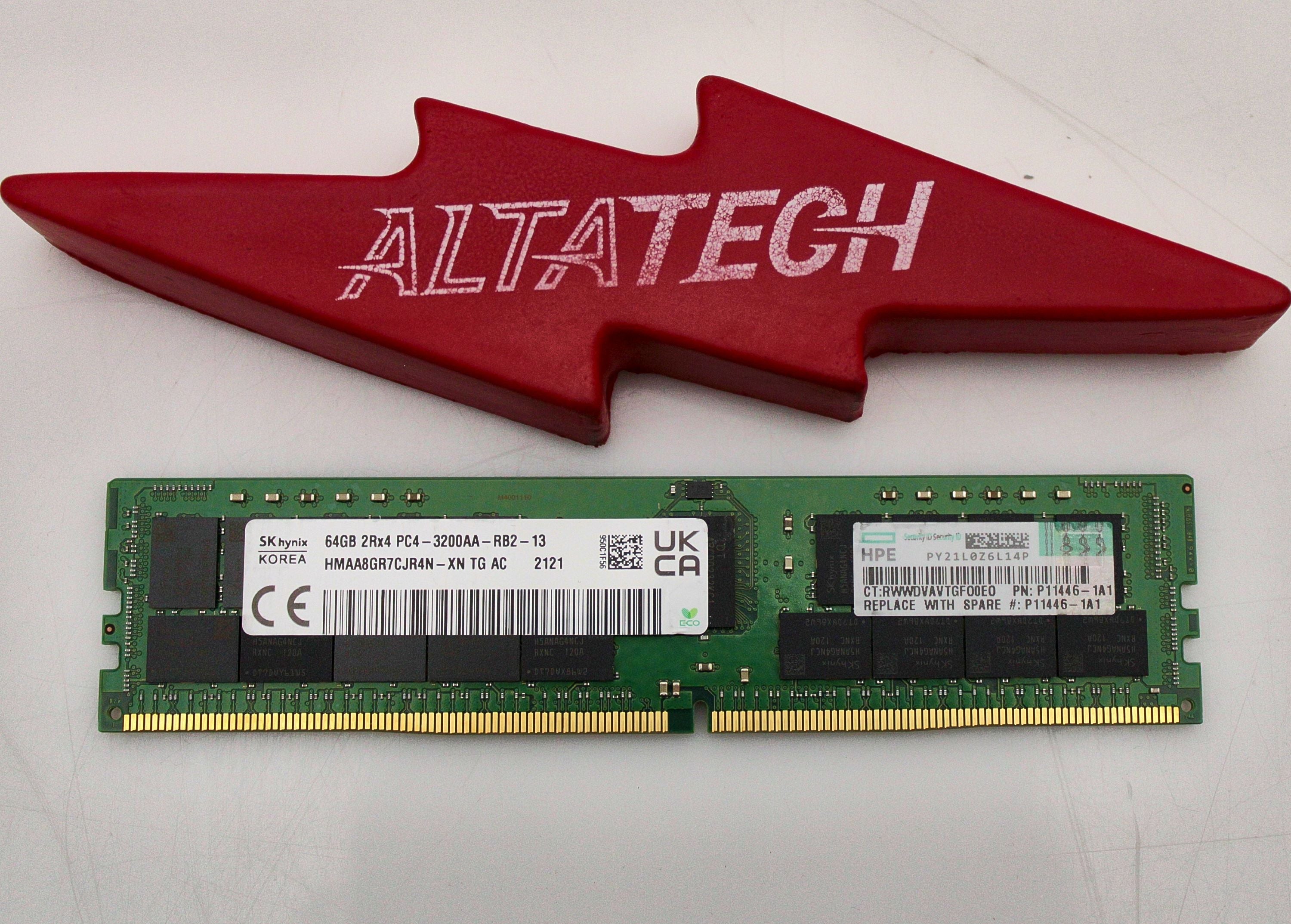 HP P11446-1A1 64GB 2RX4 PC4-25600 DDR4-3200 Memory Dimm
