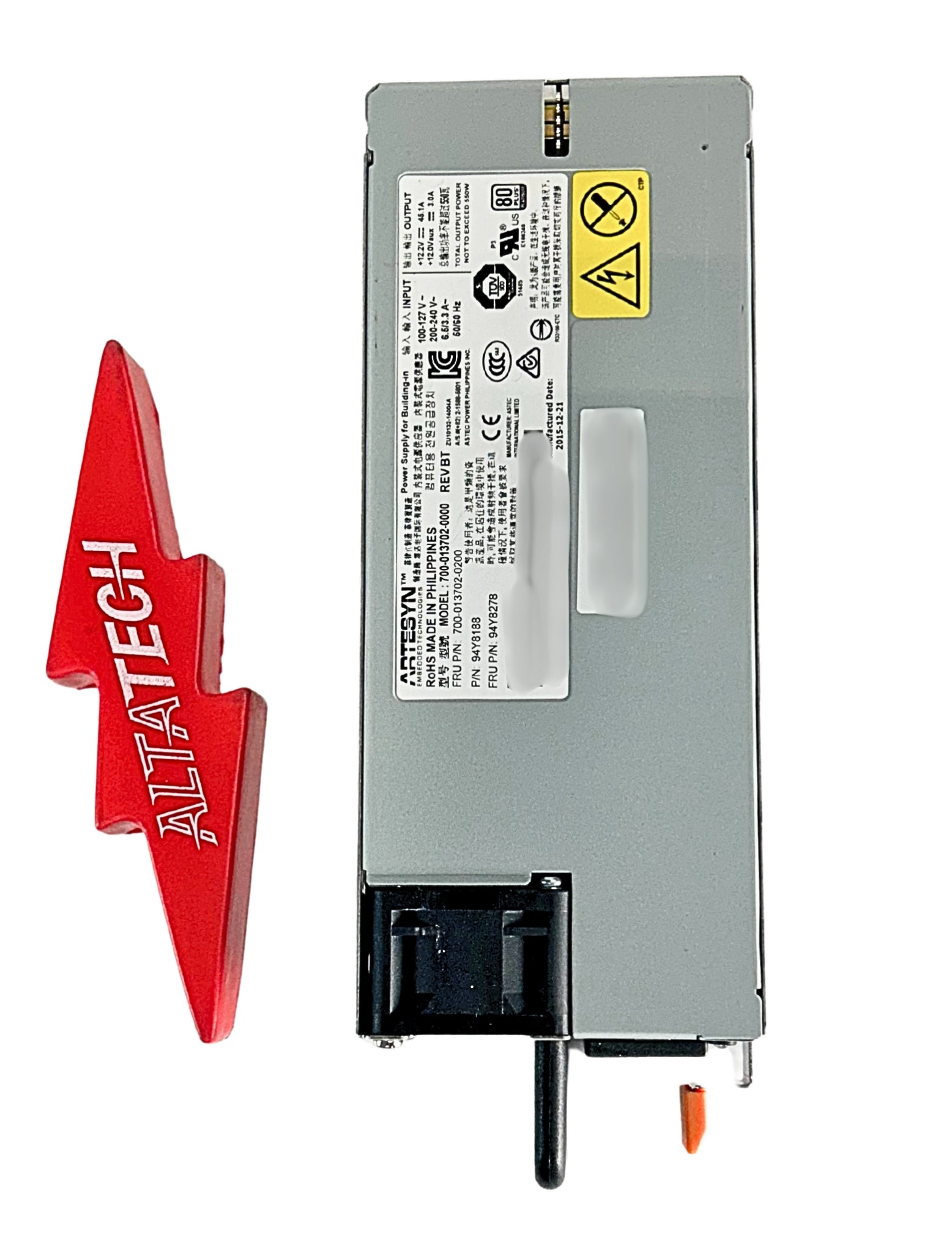 IBM 94Y8278 550W HE Platinum AC PSU X3650 M5