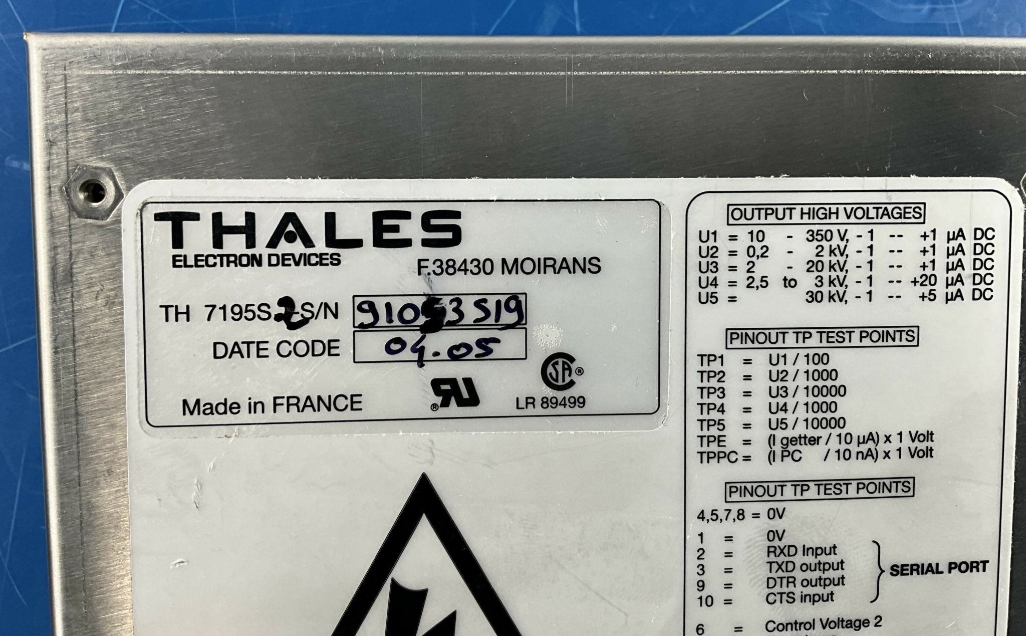 Image Intensifier HV Power Supply (TH-7195S-2) THALES