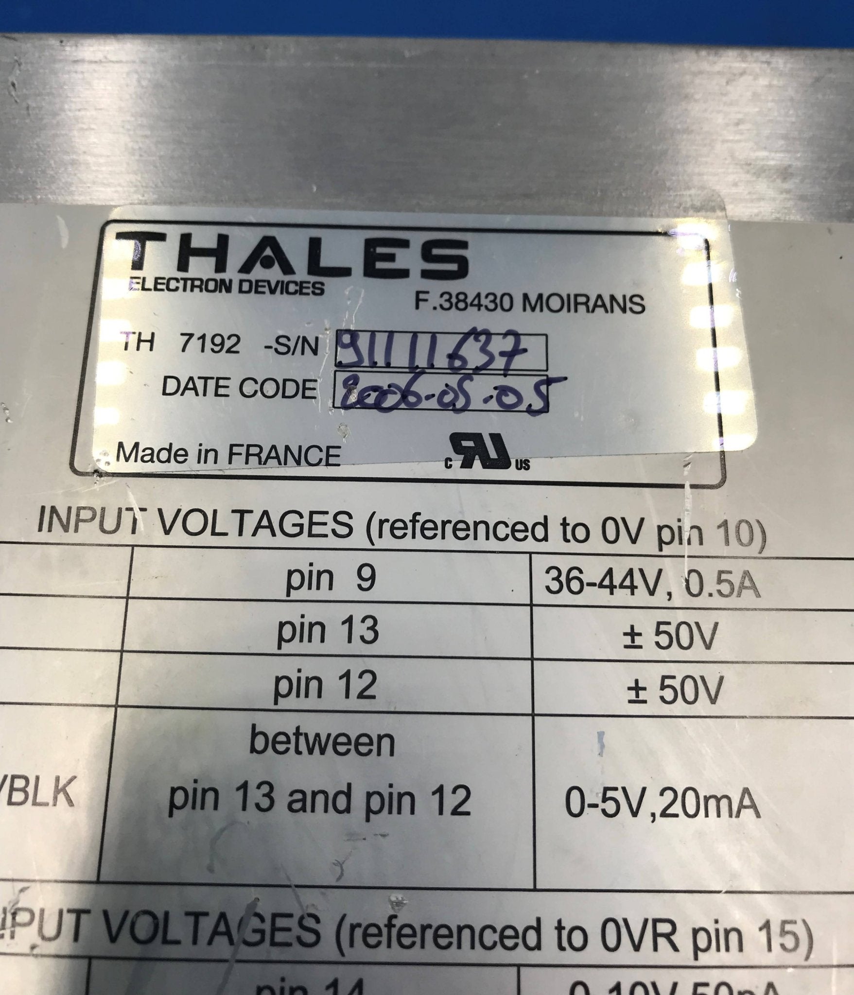 IMAGE INTESIFIER HV POWER SUPPLY (TH-7192 Thales
