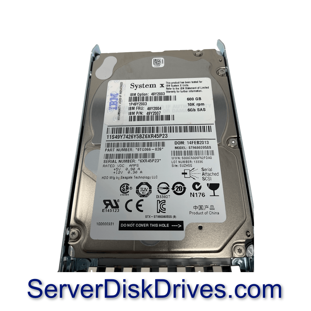 49Y2004 IBM 600GB 10K 6G 2.5in SAS Hard Drive