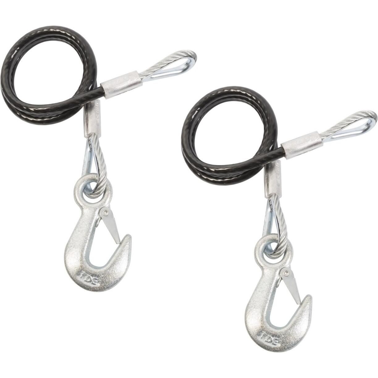 Tie Down Engineering 59548 36" Black Vinyl Jacketed Hitch Cables w/ "S" Hooks, Sold as Pair
