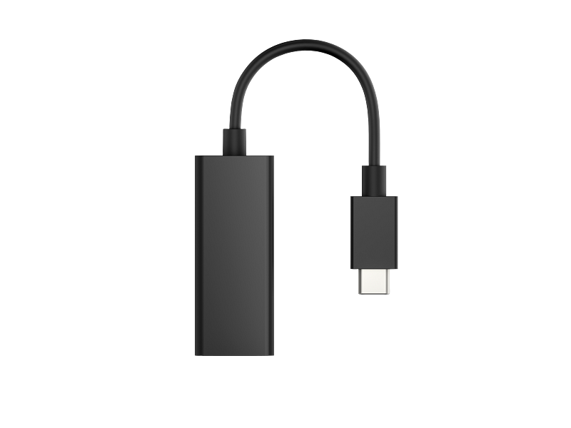 21C2 HP USB-C to RJ45 Adapter G2 Jetblack Coreset CableCurved Bottom