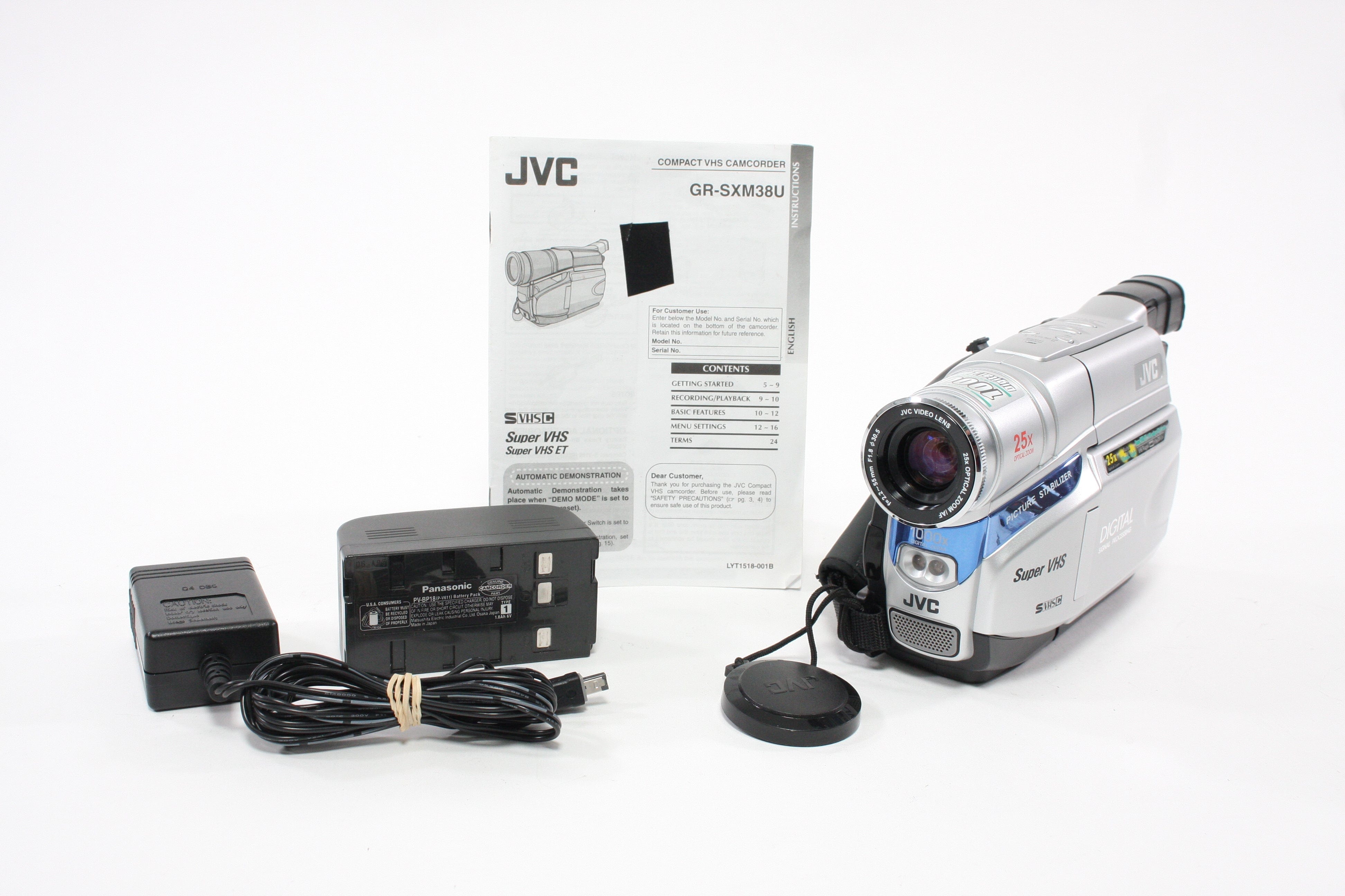 JVC Super S VHS-C Camcorder Model GR-SXM38U