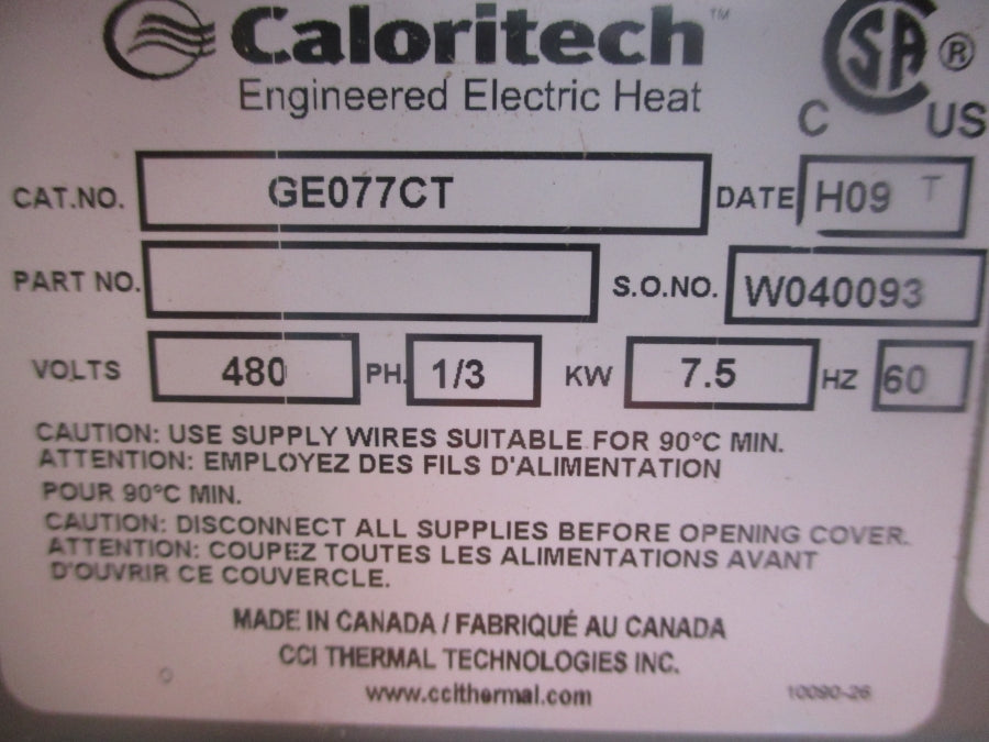 CALORITECH GE077CT 480V NSNP