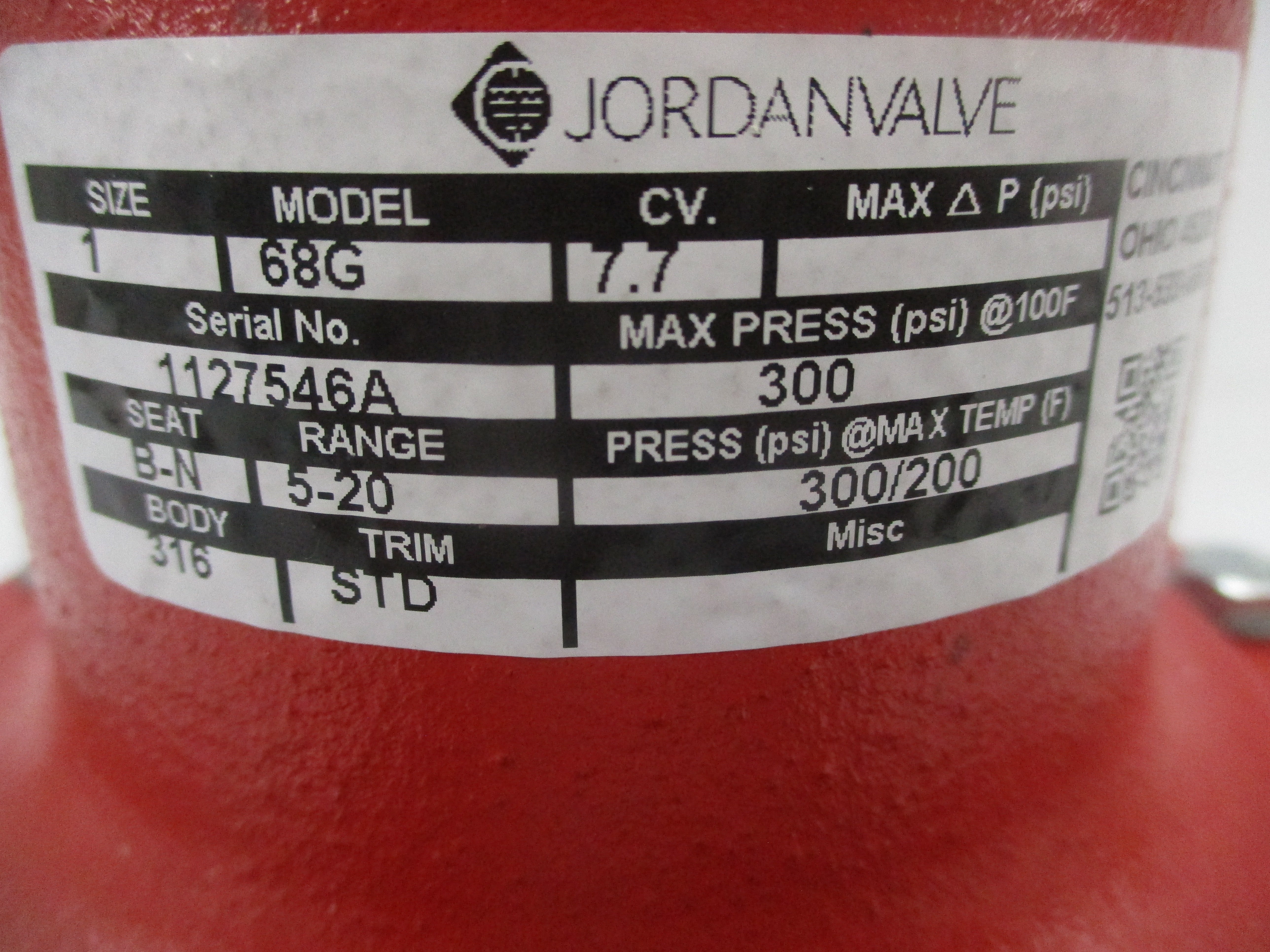 JORDAN VALVE 68G 300PSI 1" NSNP