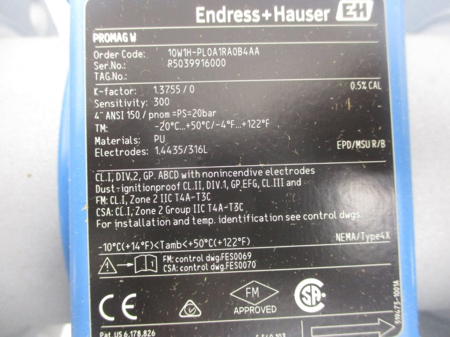 ENDRESS HAUSER PROMAG W 10W1H-PL0A1RA0B4AA NSNP