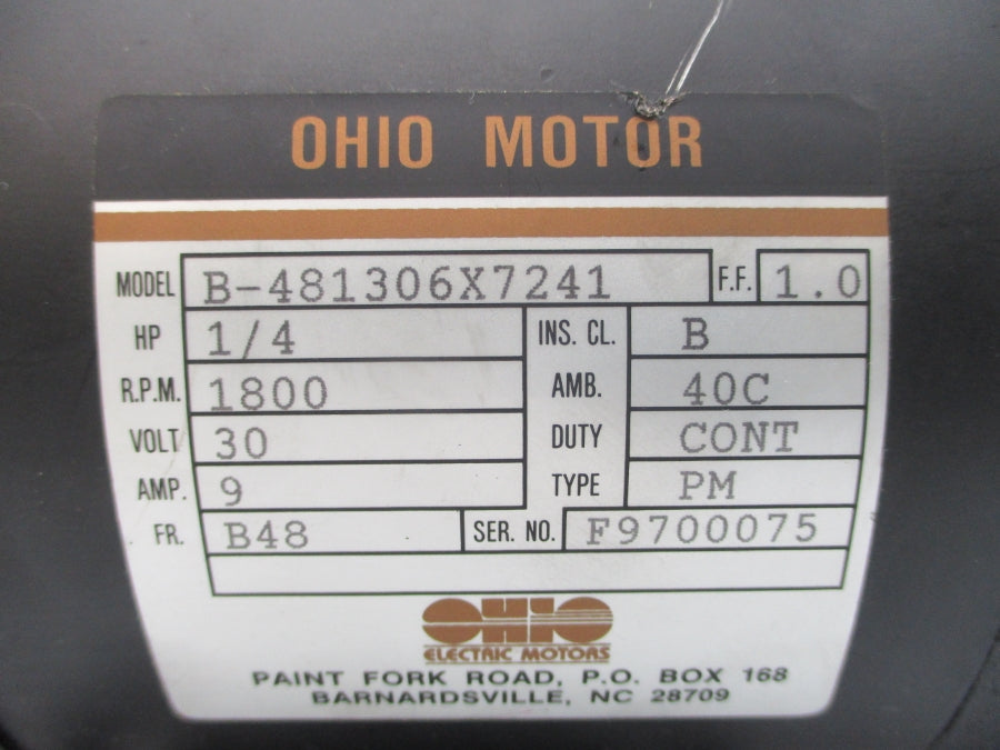 OHIO MOTOR B-481306X7241 30V 9A NSNP