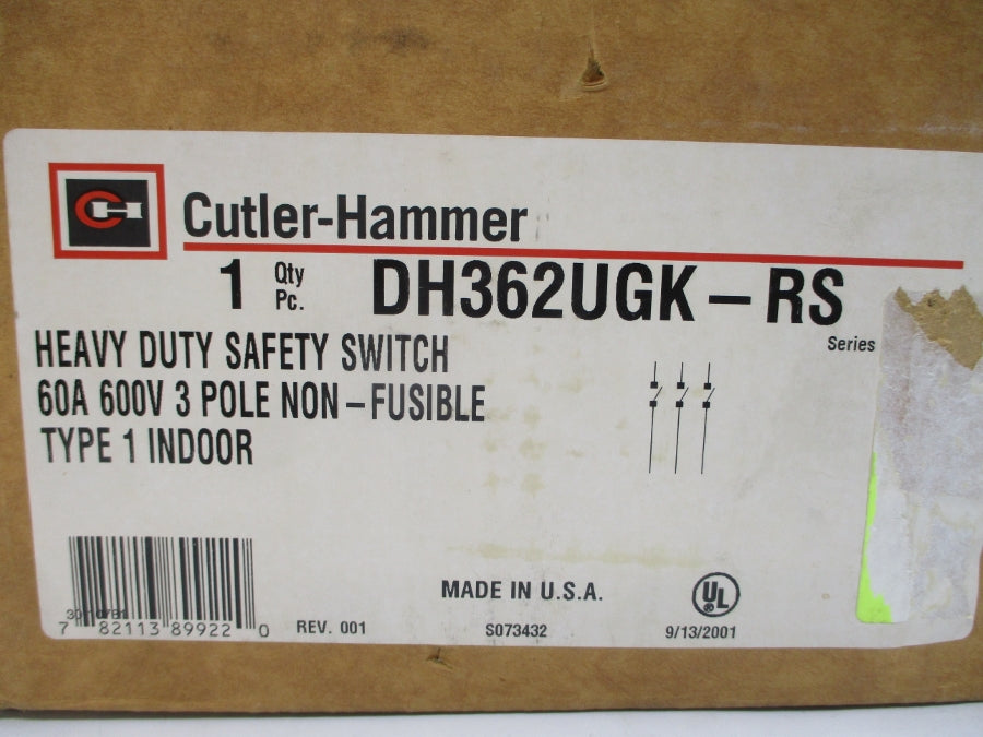 CUTLER HAMMER DH362UGK-RS 600VAC 60A NSMP